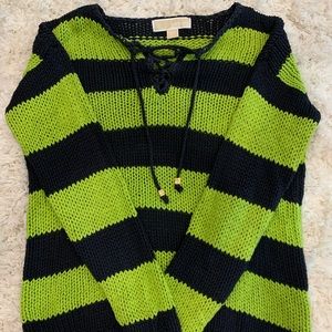 Michael Kors Green and Navy Knit Sweater